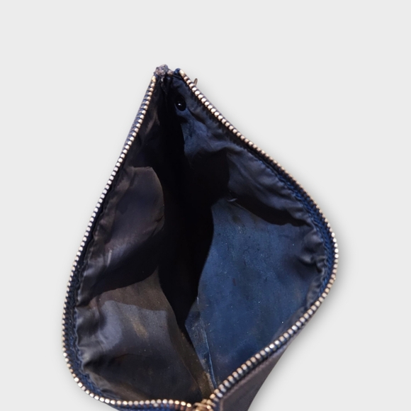 Balenciaga Paris Parfums Denim & White Leather Zip Pouch Converted Crossbody Bag - Picture 5 of 6